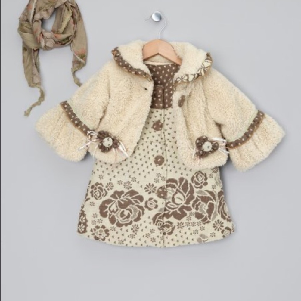 Bijan kids ivory jacket and dress size 2